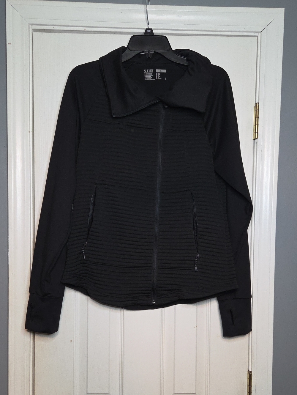 5.11 Tactical Women's Black Ribbed Zip Jacket